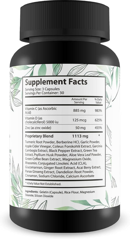 Pro Trilogy Immune Shield - Immune Support Capsules with Vitamin C, D, Zinc & Herbal Extracts