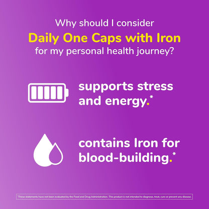 Twinlab Daily One Caps with Iron - Multivitamin and Mineral Supplement with 25+ Nutrients, 180 Capsules