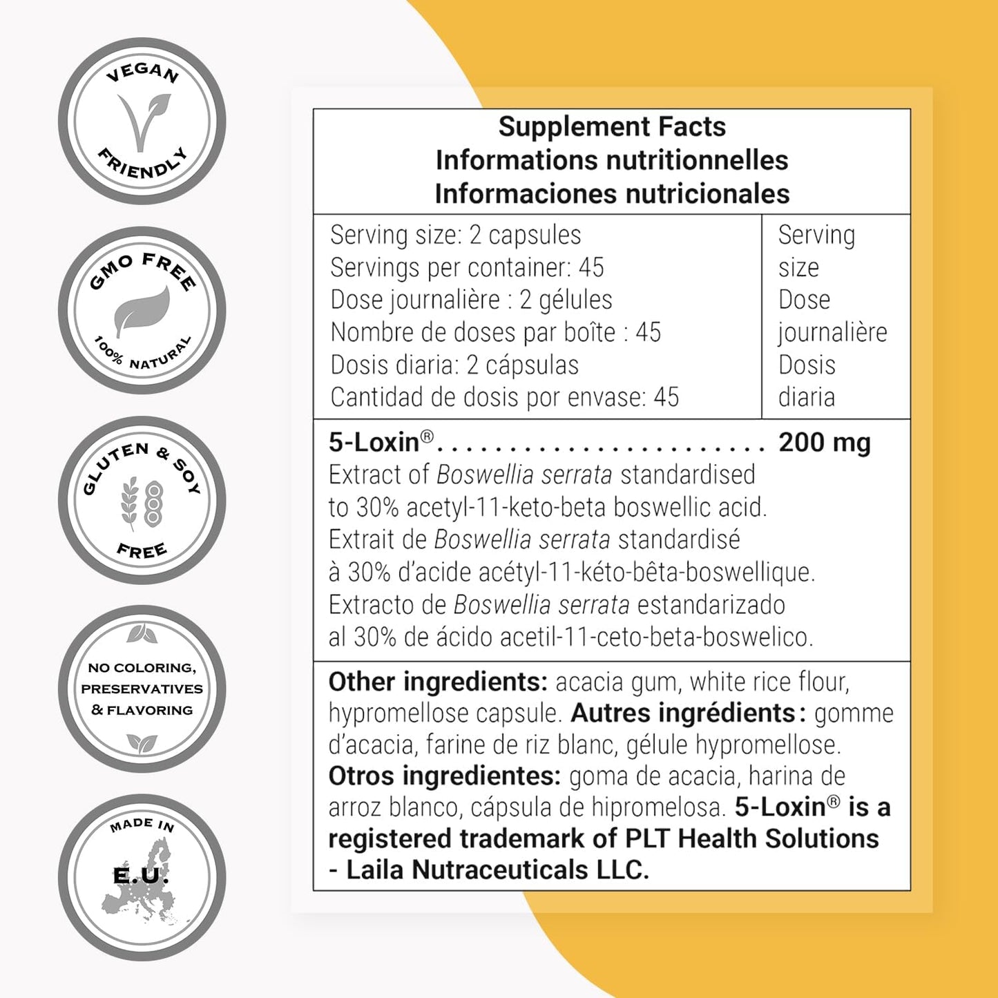 Supersmart 5-Loxin – Patented AKBA Boswellia Serrata Extract (200mg per day, 90 Capsules) - görsel 4