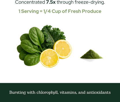 Eclectic Herb Lemon Greens Powder Supplement – Immune & Cleansing Support, Superfood Drink Mix (90 g)