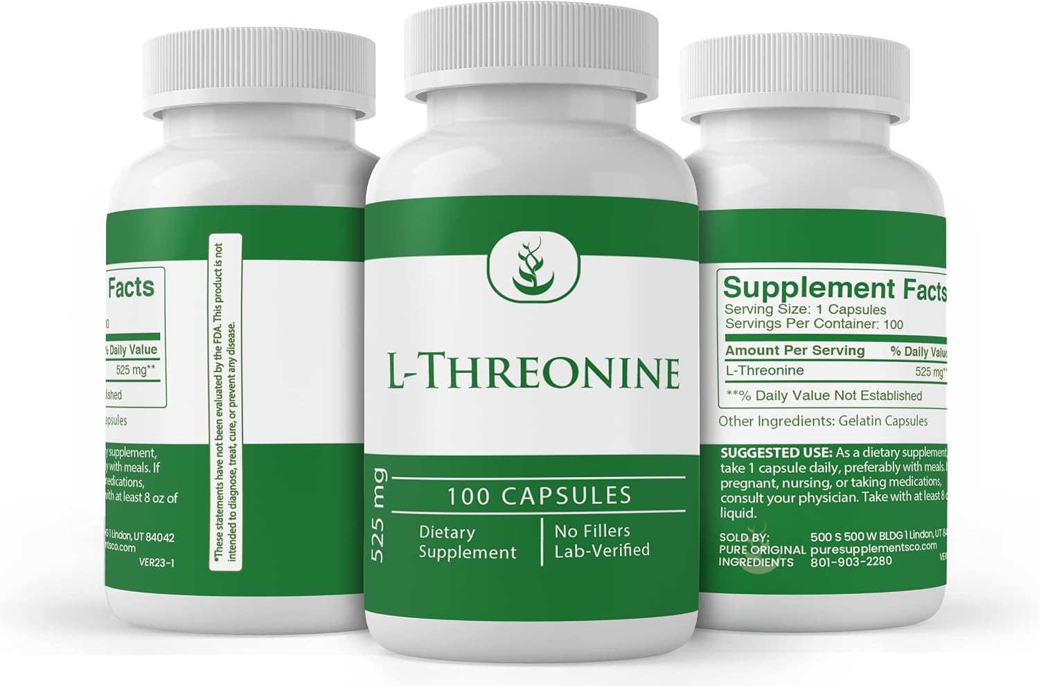 Pure Original Ingredients L-Threonine Capsules (100 Capsules) - görsel 4