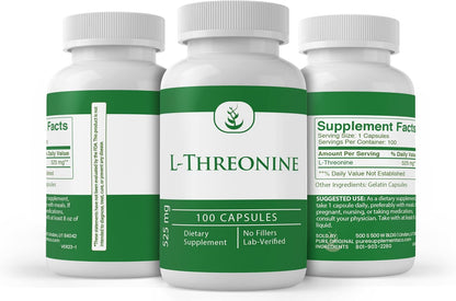 Pure Original Ingredients L-Threonine Capsules (100 Capsules)