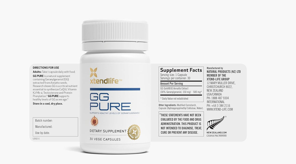 Xtendlife GG Pure for Statin Users – Geranylgeraniol 150mg for CoQ10 Support, Bone, Muscle & Heart Health – 30 Servings - görsel 7