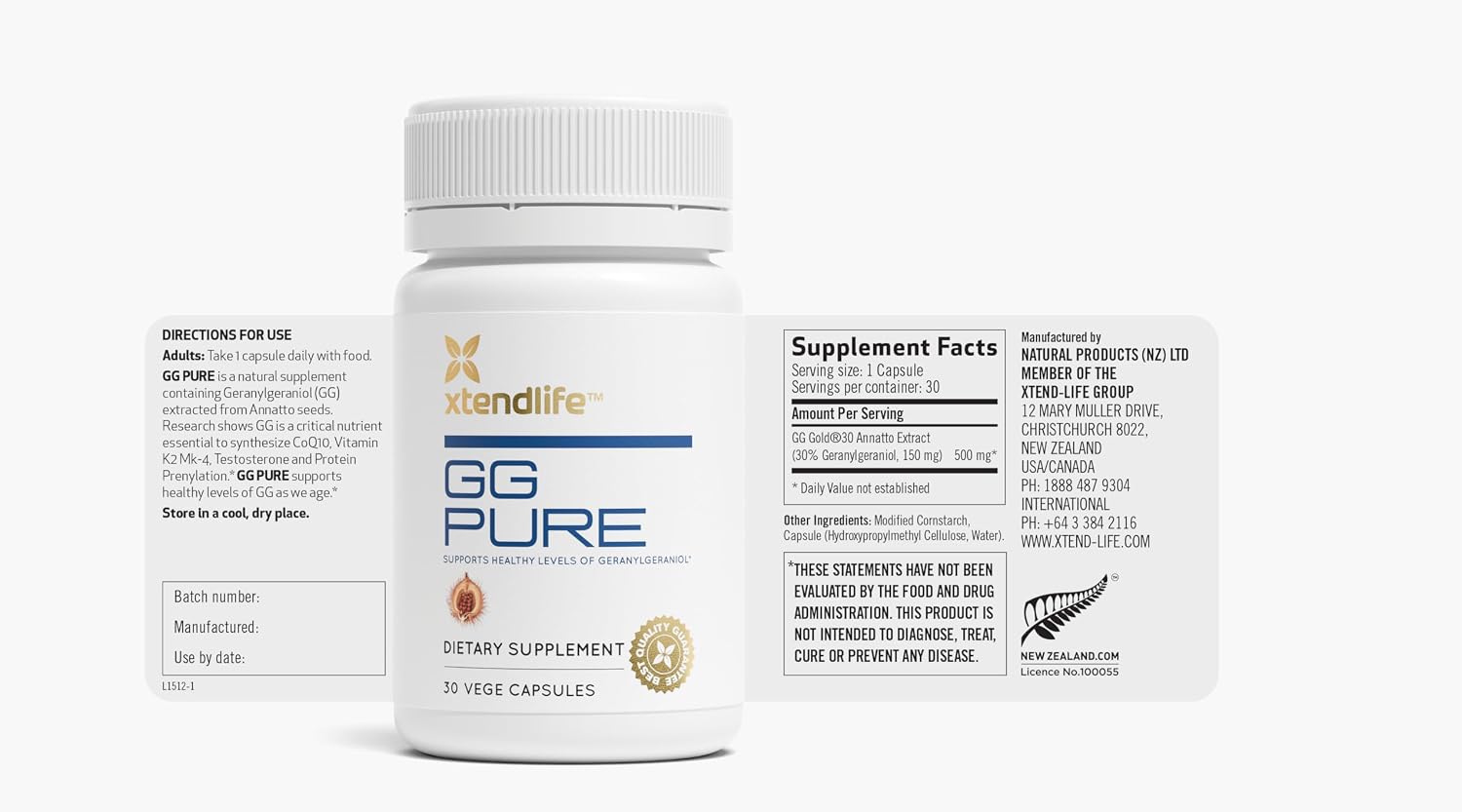 Xtendlife GG Pure for Statin Users – Geranylgeraniol 150mg for CoQ10 Support, Bone, Muscle & Heart Health – 30 Servings - görsel 7