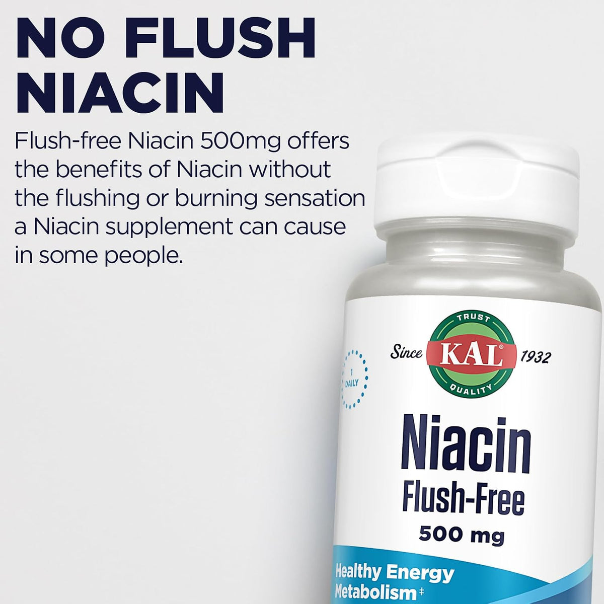 KAL Niacin 500mg Flush Free – Vitamin B3 Supplement - görsel 5