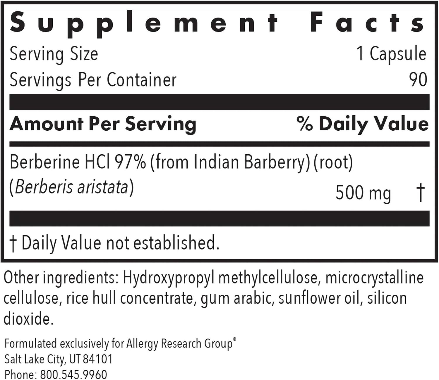 ARG Berberine 500 – 500 mg Berberine HCl – Metabolic and Blood Sugar Support – 90 Capsules - görsel 2
