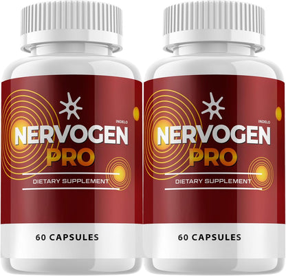 Nervogen Pro Capsules (120 Capsules, 2-Pack) - Food Supplement with Vitamin C and Zinc