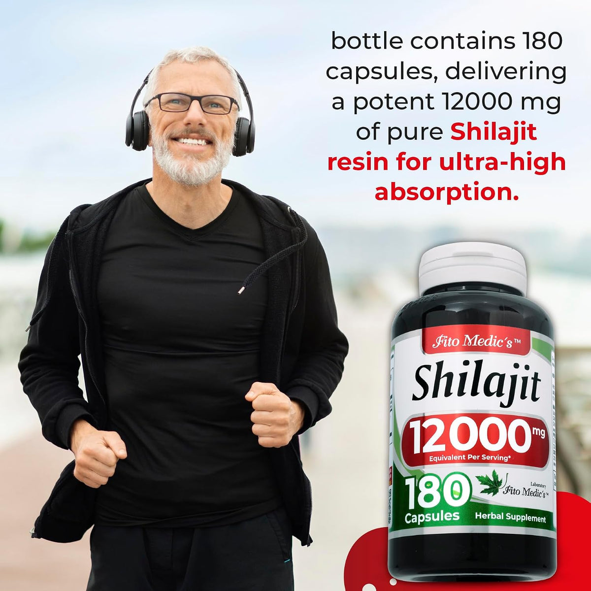 FITO MEDIC'S Lab Shilajit Capsules, 180 Count - görsel 3