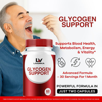 1 Pack – Glycogen Support, Glycogen Control Advanced Formula, Glycogen Capsules, Glycogen Fix – 30 Capsules
