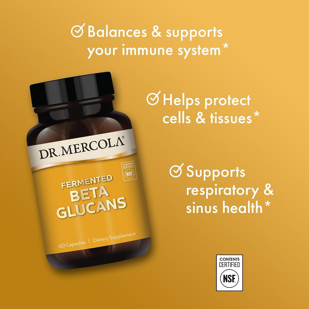 Dr. Mercola Fermented Beta Glucans - Immune Support Supplement with Beta-1,3-Glucan and EpiCor - 60 Capsules - görsel 4