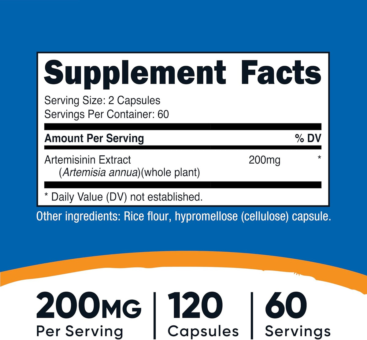 Nutricost Artemisinin 200mg – 120 Vegetarian Capsules (60 Servings) - görsel 2