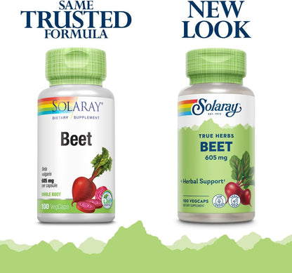 SOLARAY Beetroot 605mg | Cardiovascular & Athletic Performance Support | Non-GMO | Vegan | 100 Veg Capsules