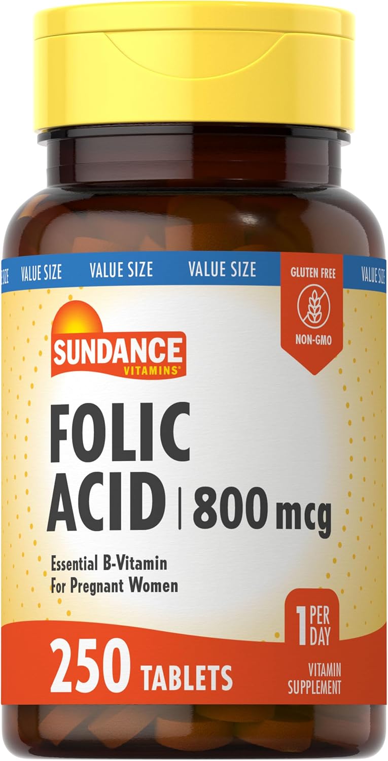 Sundance Folic Acid 800 mcg – 250 Vegetarian Tablets - görsel 1