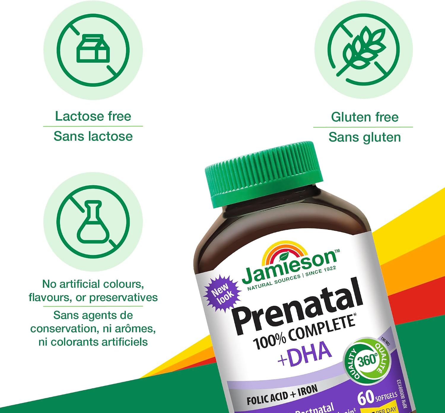 Jamieson PRENATAL Complete Multivitamin with DHA Supplement, 60 Softgels - görsel 4