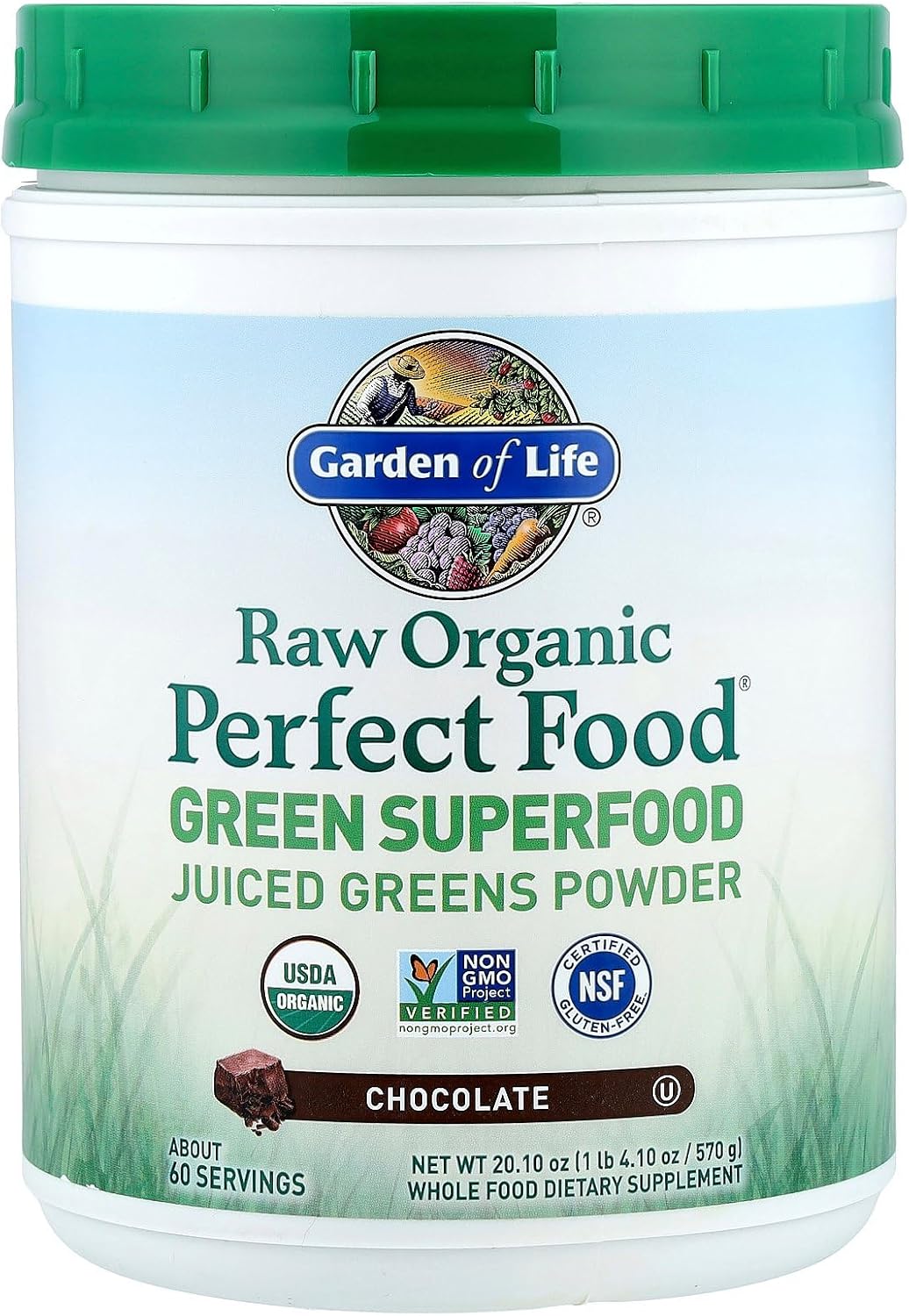 Garden of Life Raw Organic Perfect Food Green Superfood Juiced Greens Powder - Chocolate Flavour, 60 Servings - görsel 4