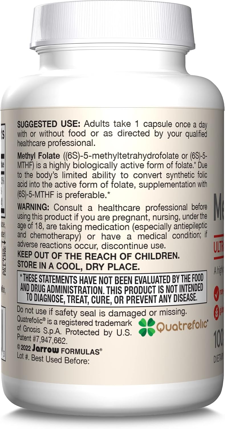 Jarrow Formulae Methyl Folate Capsules - 1000 mcg - 100 Capsules - görsel 9