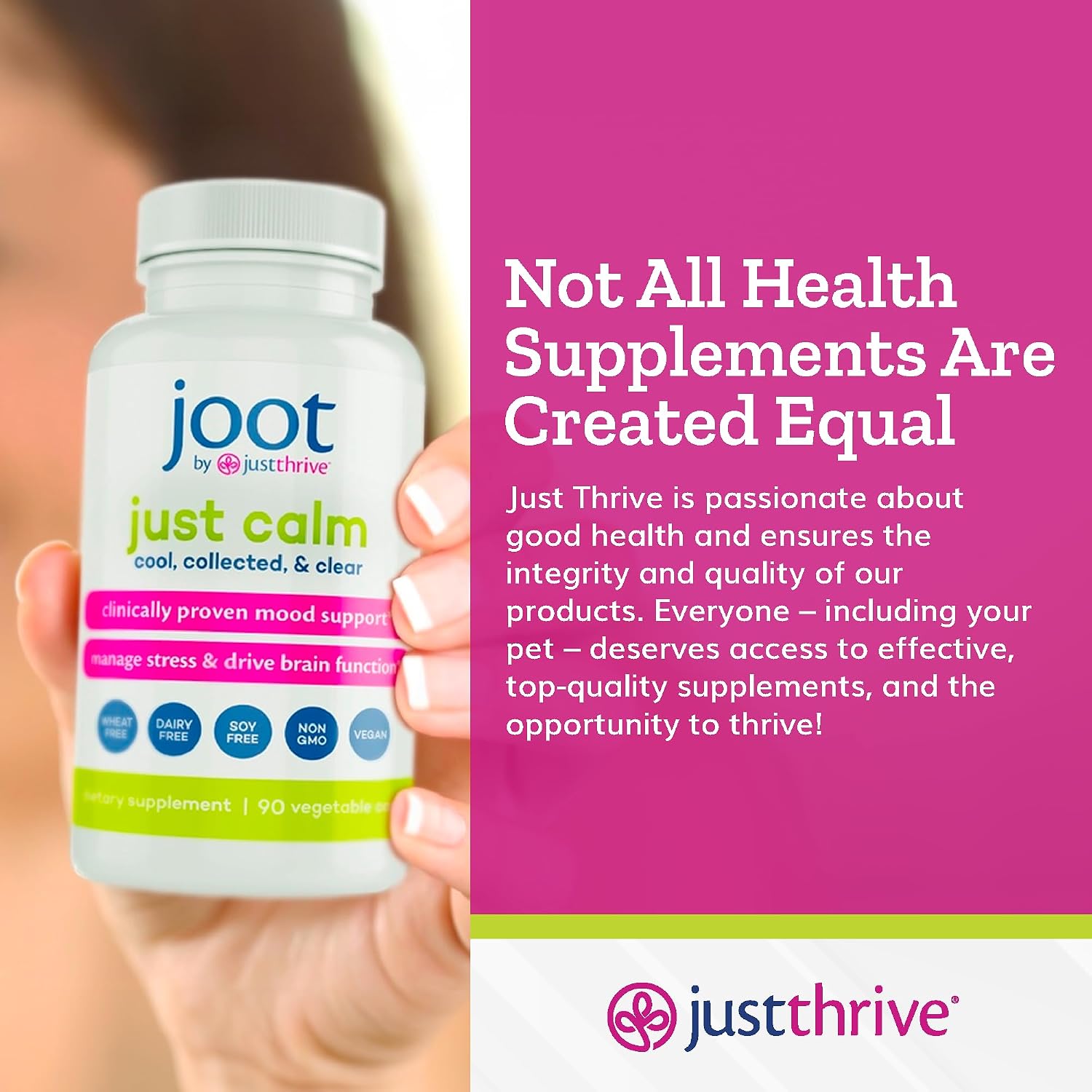 Just Thrive - Just Calm - Cortisol Manager - Calming, Memory and Mood Support Supplement - Vegan, 90 Capsules - görsel 7