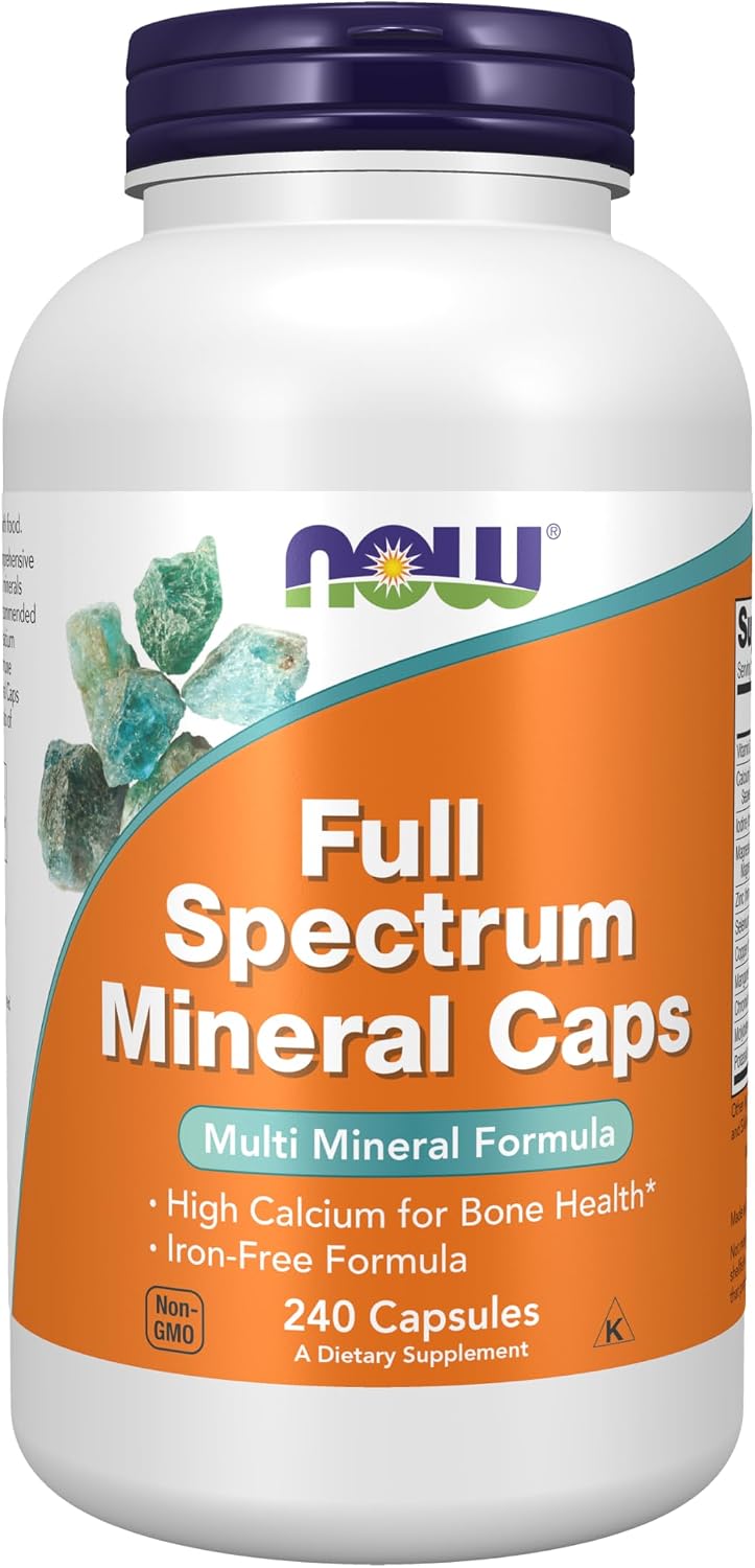 NOW Full Spectrum Mineral Caps, Multi Mineral Formula, 240 Vegan Capsules - görsel 1