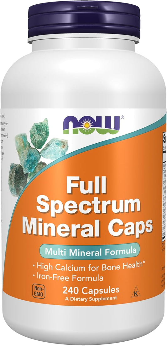 NOW Full Spectrum Mineral Caps, Multi Mineral Formula, 240 Vegan Capsules