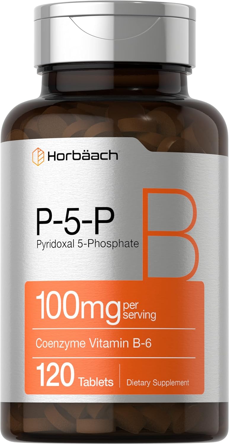 Horbäach P5P Activated Vitamin B6 100mg | 120 Tablets | Vegetarian Supplement, Non-GMO, Gluten-free | Pyridoxal 5 Phosphate | Coenzyme B6 - görsel 1