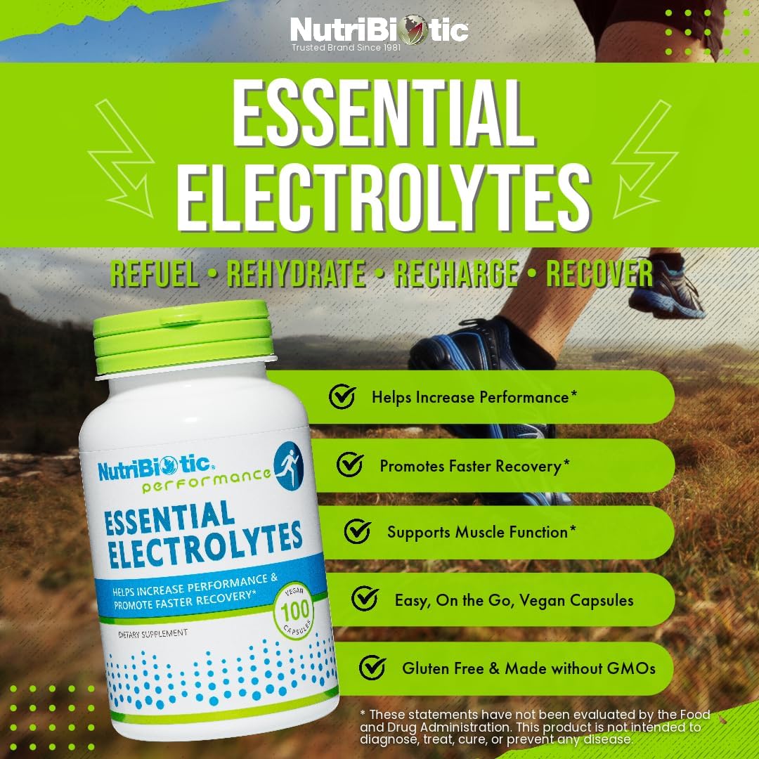 NutriBiotic Essential Electrolytes, 100 Capsules - görsel 4