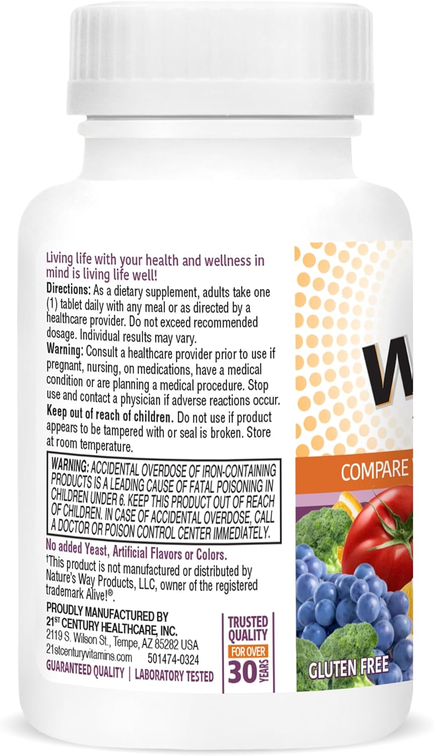 21st Century Wellify Women's Energy Multivitamins with Minerals, 65 Tablets - görsel 5