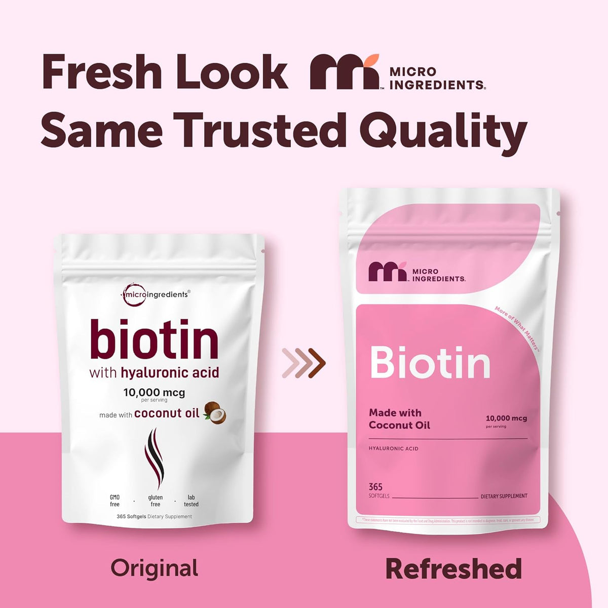 Micro Ingredients Biotin 10,000 mcg with Hyaluronic Acid – 365 Softgels - görsel 2