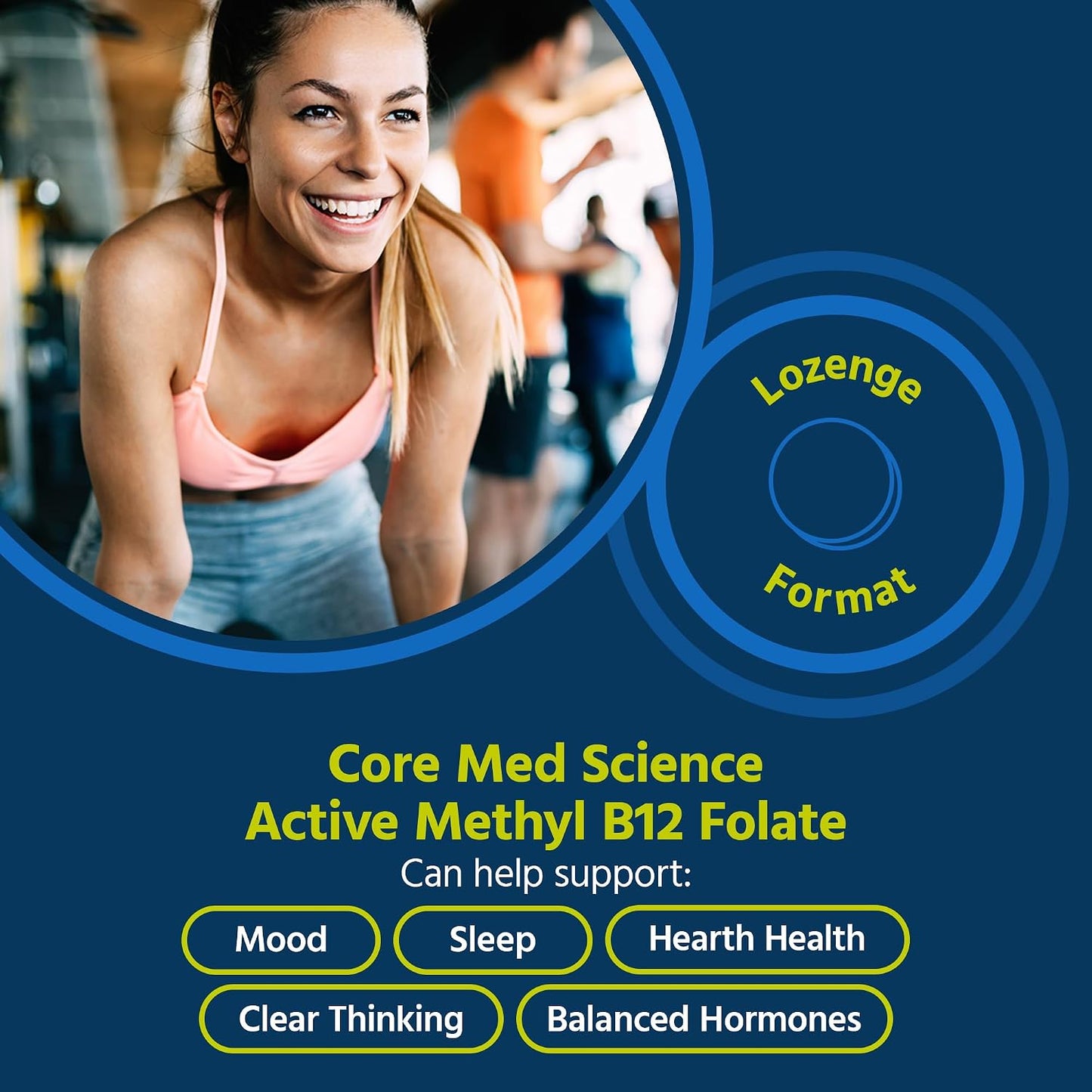 Core Med Science Methyl B12 Folate Supplement – 5-MTHF Lozenges for Mood, Cognitive Function and Heart Health - görsel 2