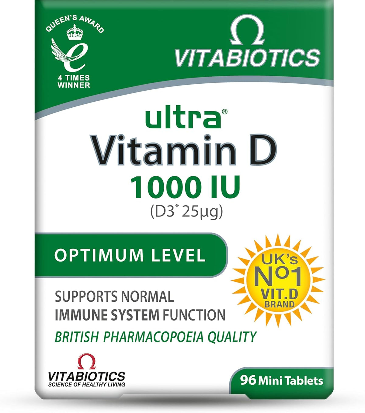 Ultra by Vitabiotics Vitamin D Tablets x 96 - görsel 1