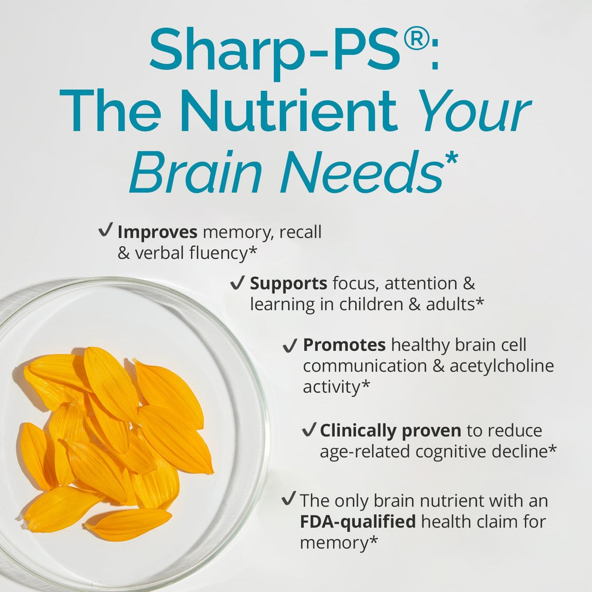 BRAINMD NeuroPS – Phosphatidylserine 150 mg – Memory, Focus and Energy Support - görsel 3