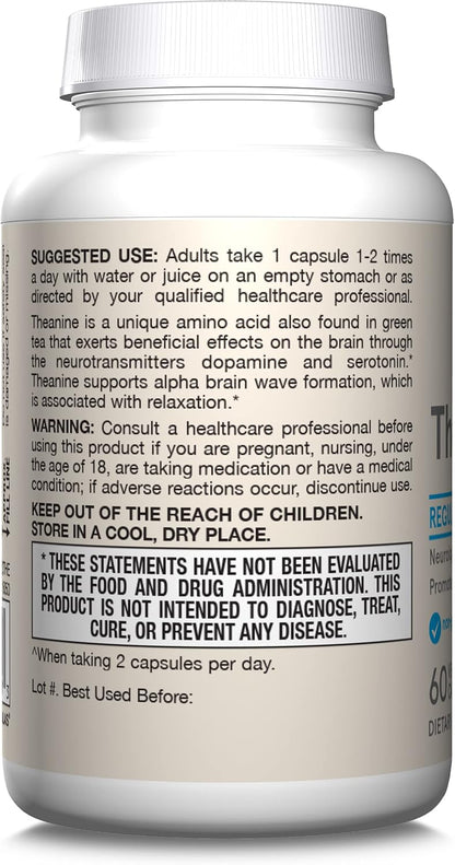 Jarrow Formulae Regular Strength Theanine 100 mg, 60 Capsules