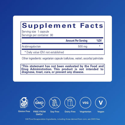 Pure Encapsulations Arabinogalactan - 90 Capsules