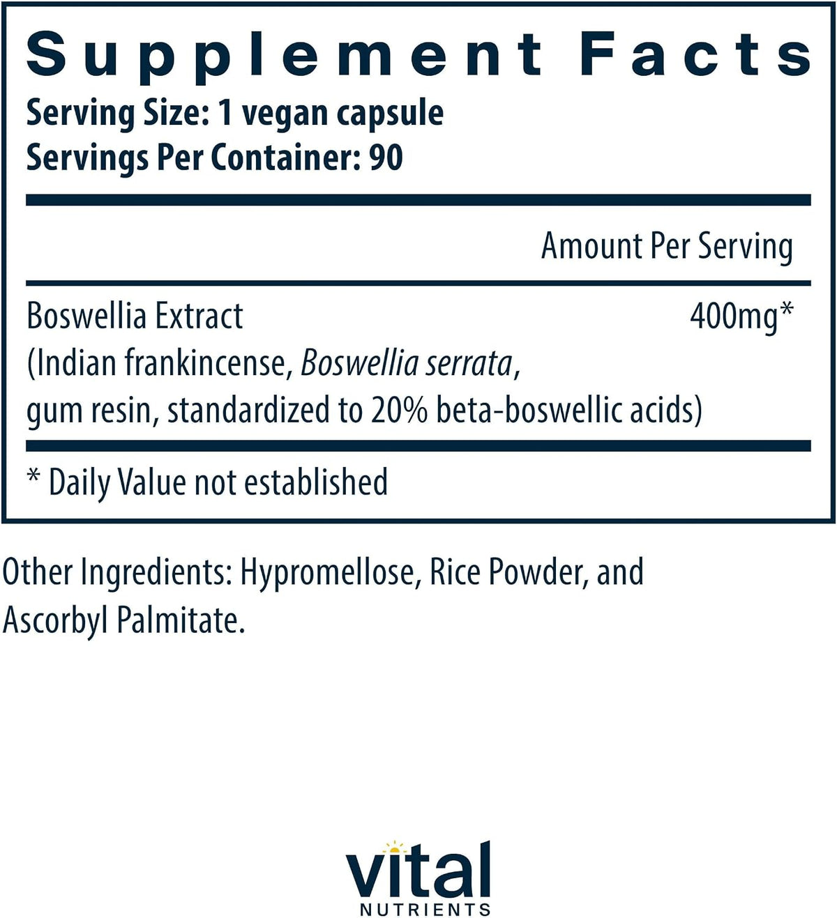 Vital Nutrients Boswellia Extract 400mg – Boswellia Serrata Capsules for Joint, Immune and Digestive Health - görsel 2