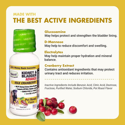 Liquid-Vet K9 Kidney & Bladder Support with Cranberry & D-Mannose