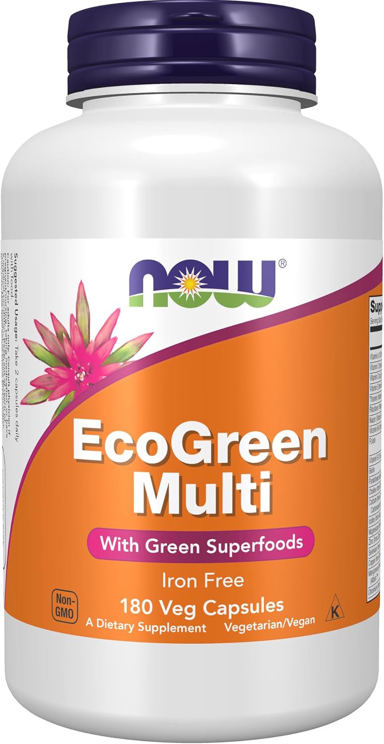 EcoGreen Multi Vitamin with Green Superfoods, Iron-Free 180 Veg Capsules - görsel 1