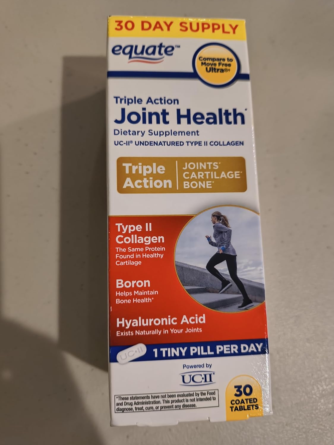 Equate Triple Action Joint Health, 30 Coated Tablets (Compare to Move Free Ultra) - görsel 1