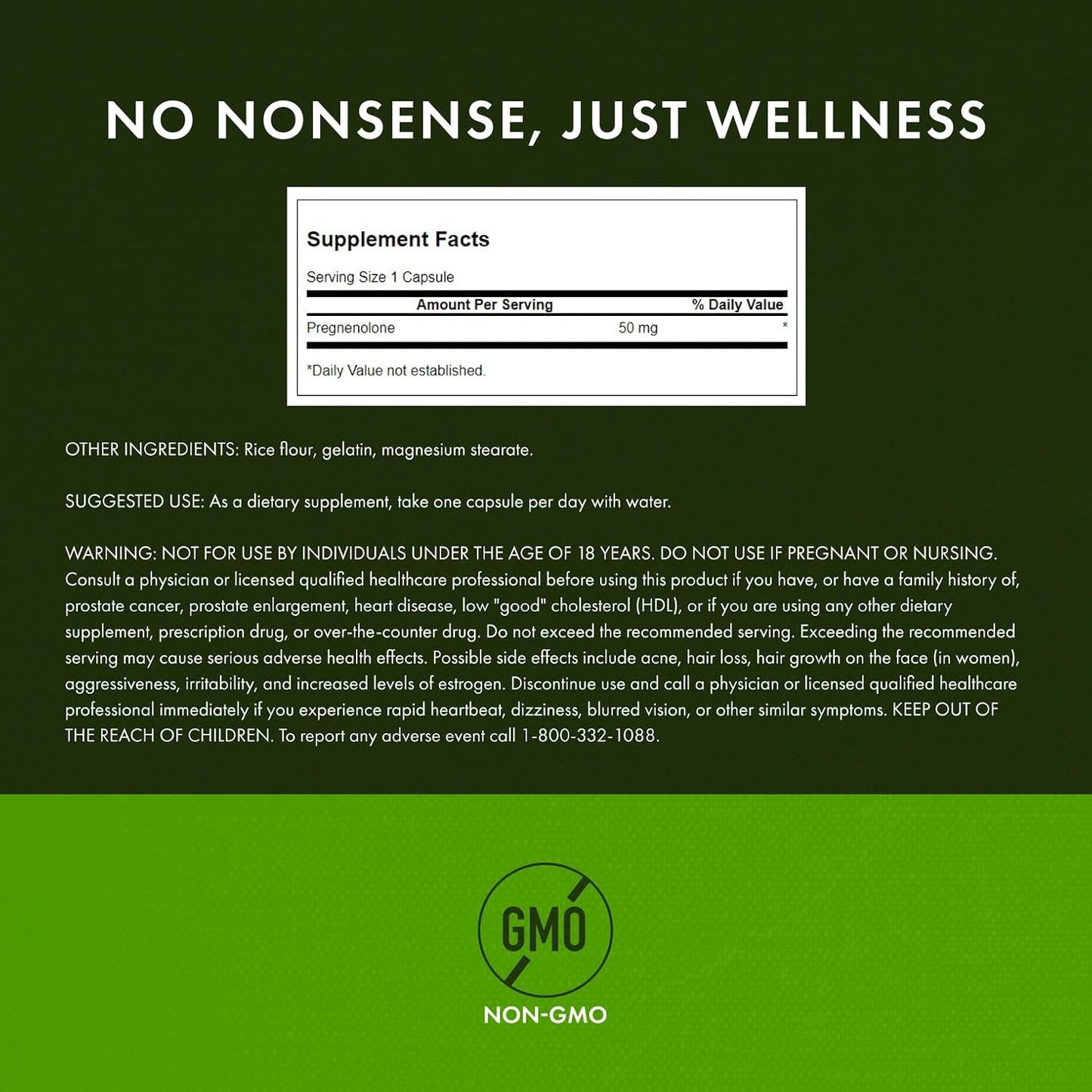 Swanson Pregnenolone – Super Strength 50 mg 60 Capsules (3 Pack) - görsel 3