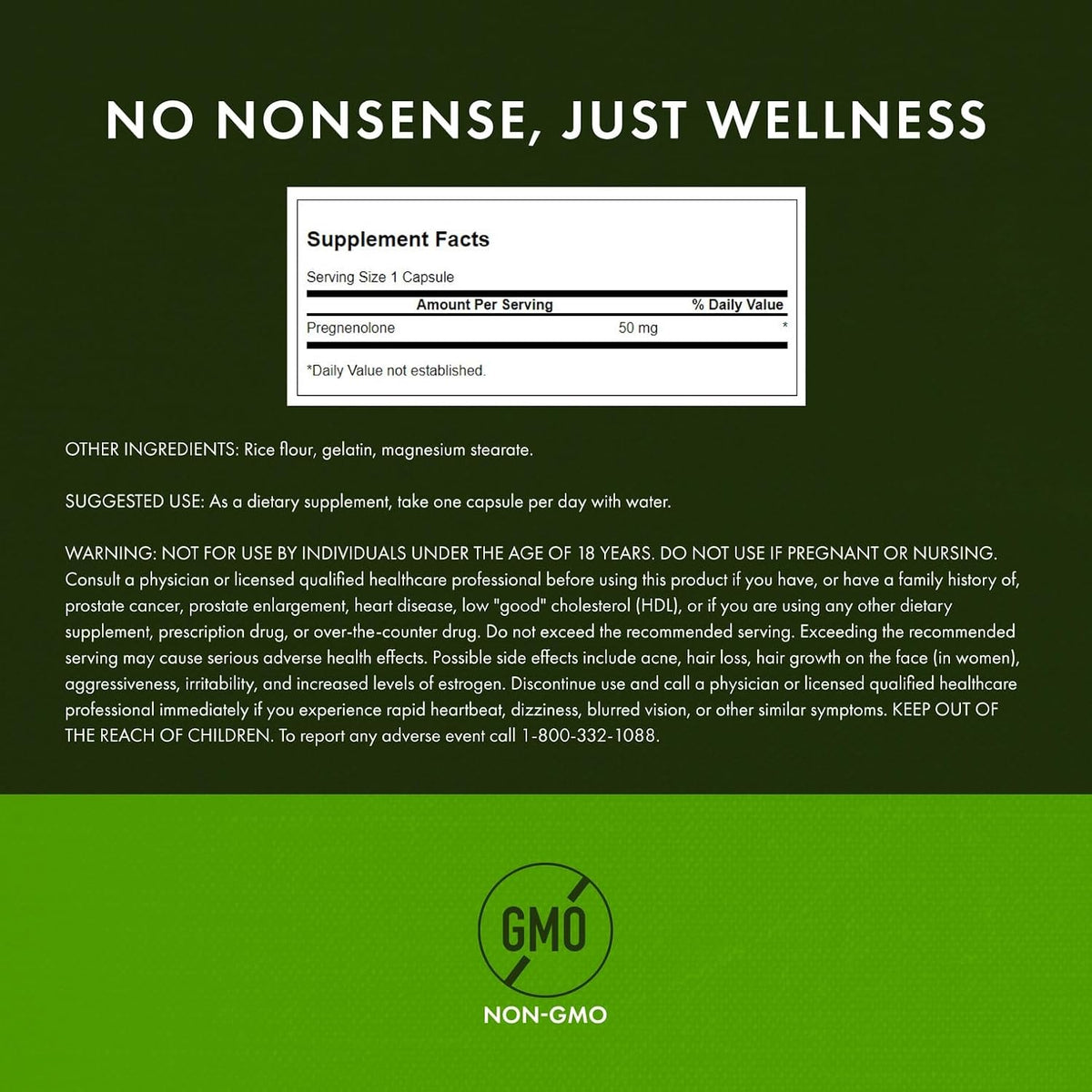 Swanson Pregnenolone – Super Strength 50 mg 60 Capsules (3 Pack) - görsel 3