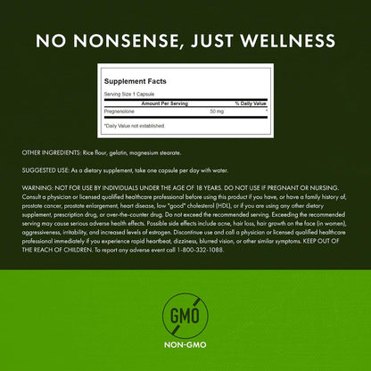 Swanson Pregnenolone – Super Strength 50 mg 60 Capsules (3 Pack)