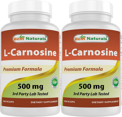 Best Naturals L-Carnosine 500 mg, 100 Vegetarian Capsules