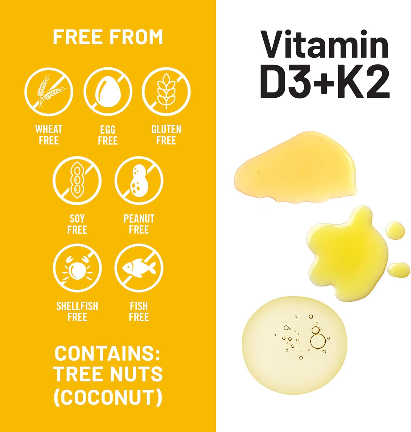NatureWise Vegan Vitamin D3 + K2 with Organic Coconut MCT Oil - Natural D3 5000IU + Natural K2 100mcg - High Absorption Bone Support - Soya &amp; Gluten-free - USA Manufactured - 90 Soft gel capsules - görsel 8
