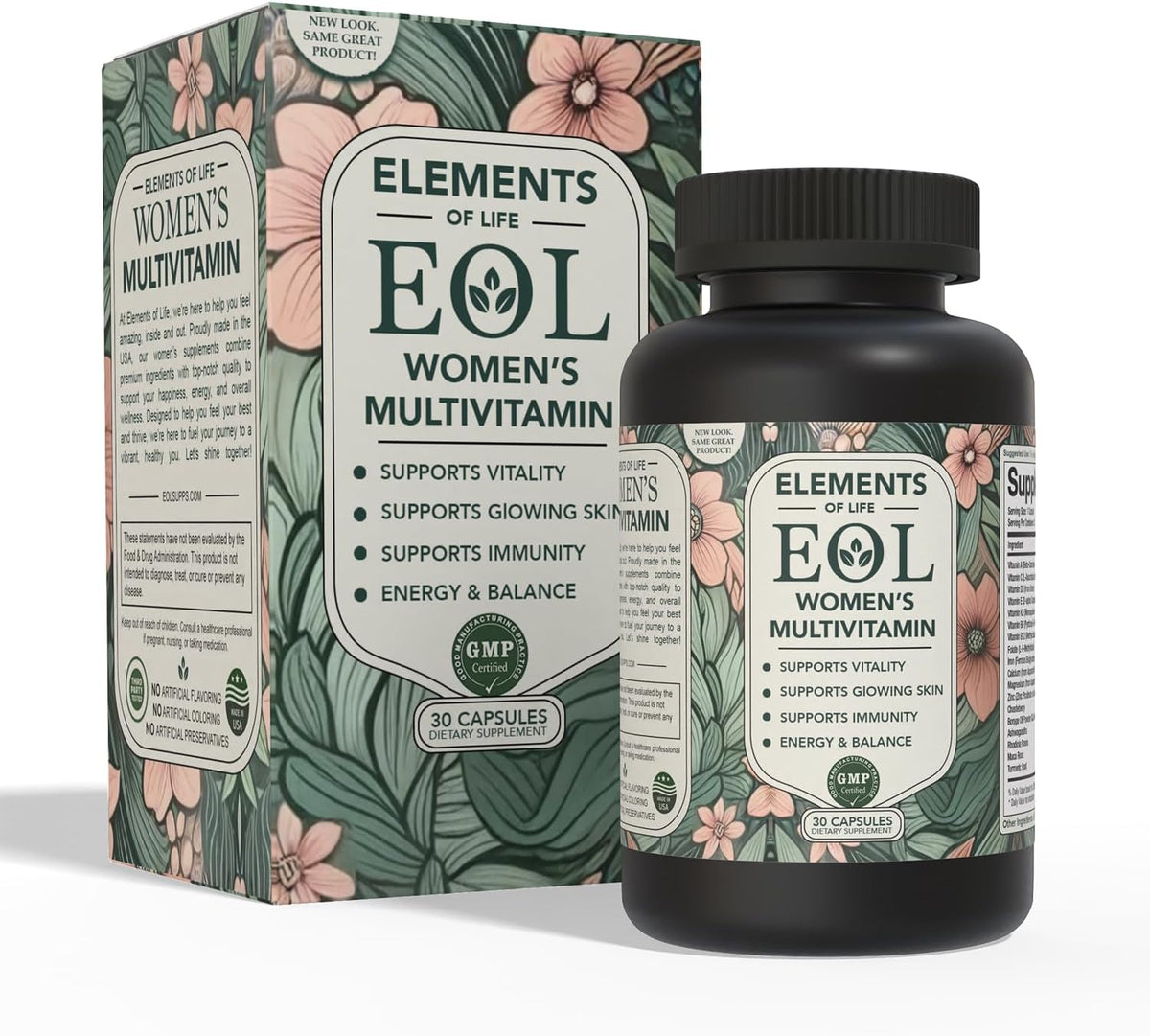 Elements of Life Multivitamin for Women – Daily Women’s Vitamins with Methylfolate, Organic Ingredients & Natural Supplements for Energy, Vitality & Health – Multivitamin for Women Hair & Skin Support - görsel 1