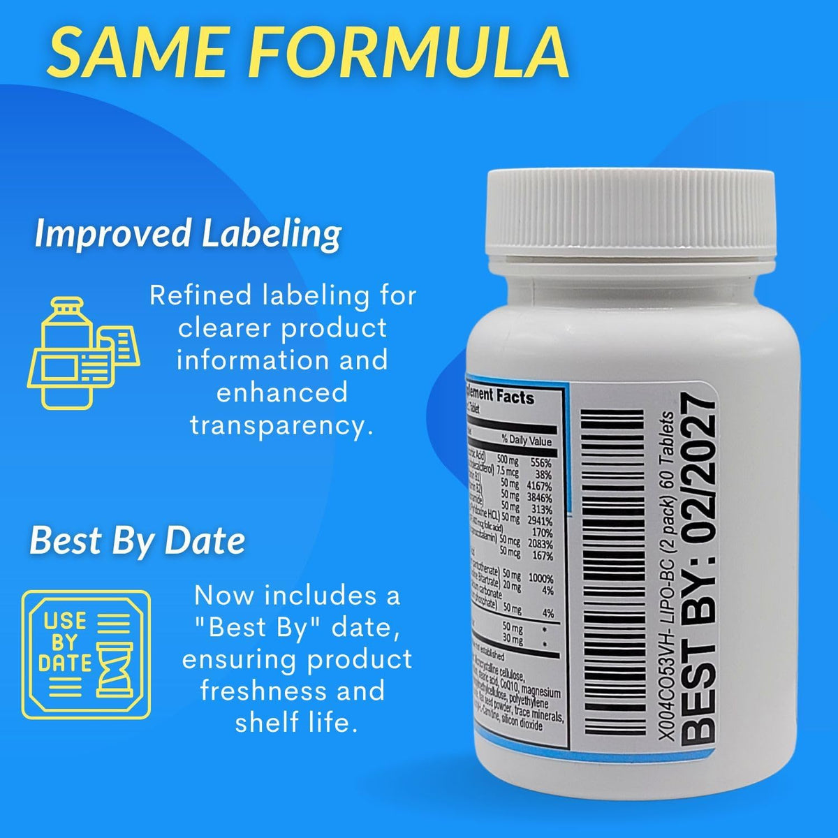 Legere Lipo-BC B-Complex Lipotropic Tablets, 120 Tablets - görsel 6