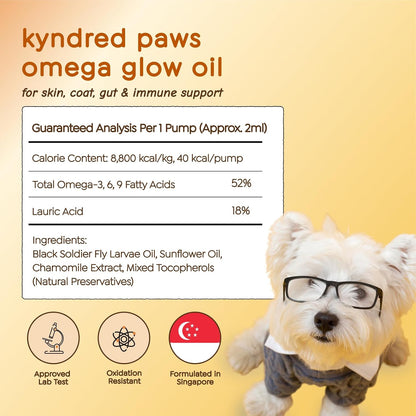 Kyndred Paws Omega-3-6-9 Oil for Dogs – Naturally Flavoured & No Fishy Odour – 473 ml
