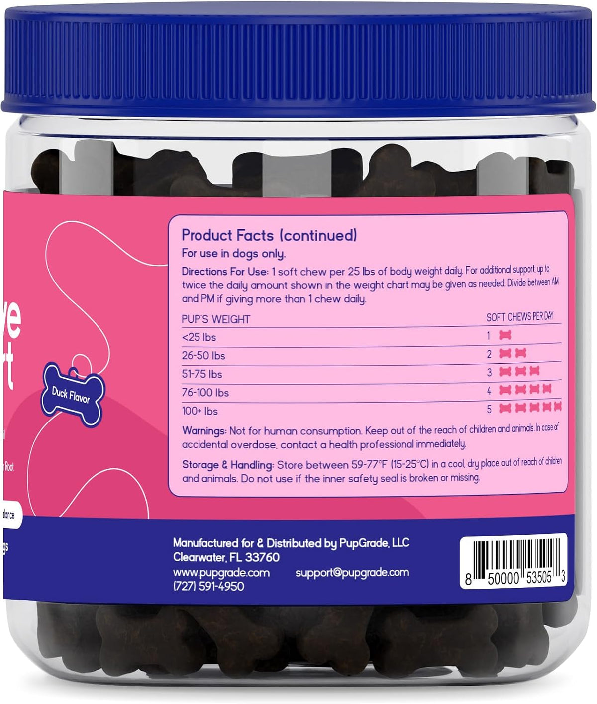 PupGrade Digestive Support for Dogs, Duck Flavour - 60 Soft Chews - görsel 3