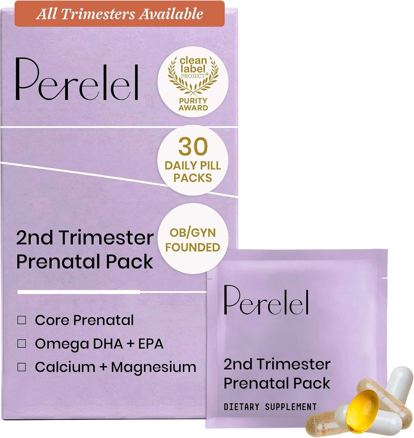Perelel 2nd Trimester Prenatal Pack - 30 Daily Pill Packs - görsel 1