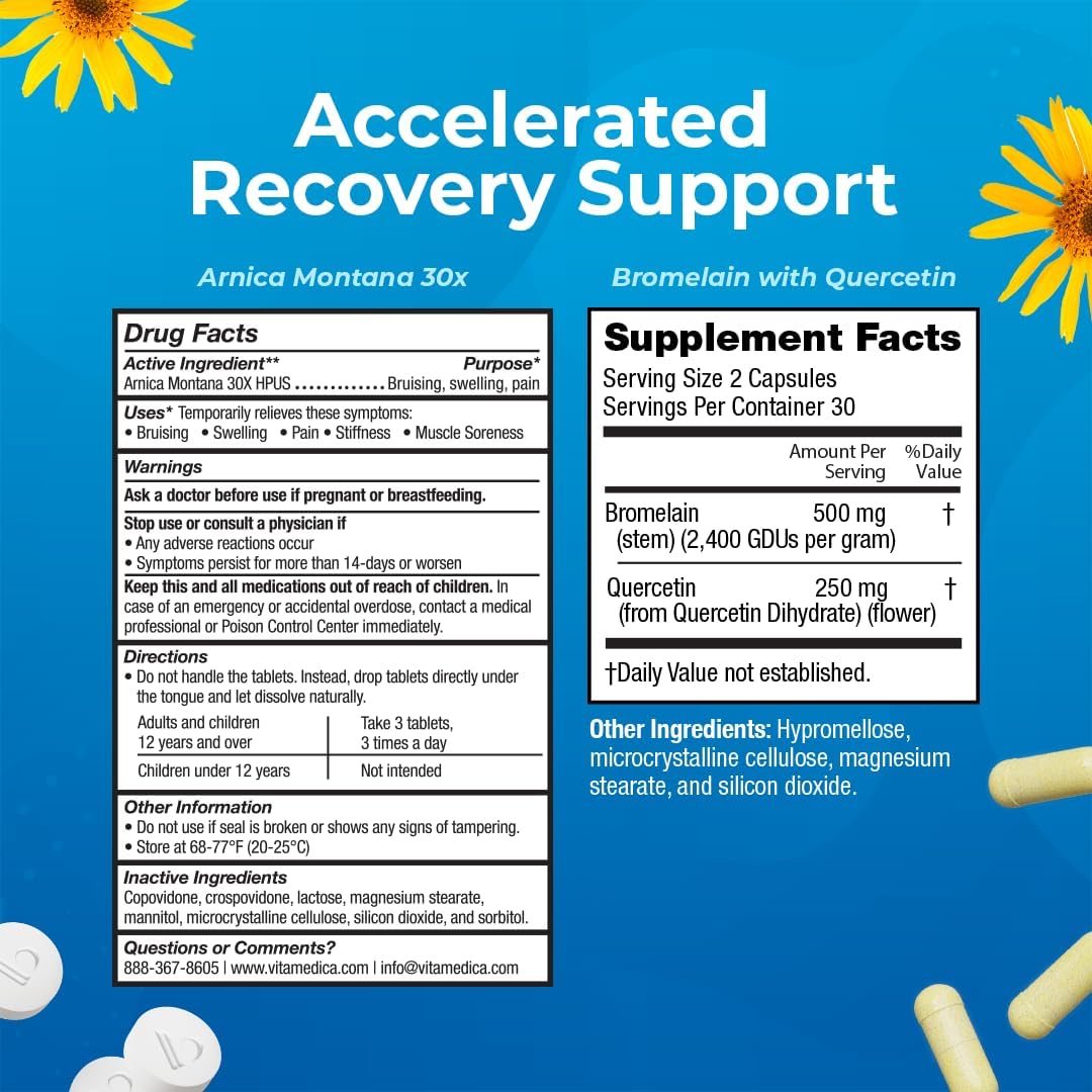 VitaMedica Arnica Montana 30X and Bromelain with Quercetin Bundle - görsel 2