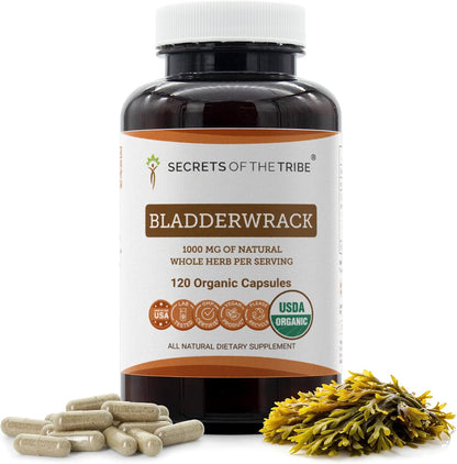 Secrets of the Tribe Bladderwrack Certified Organic Capsules - Fucus vesiculosus - 60 Count