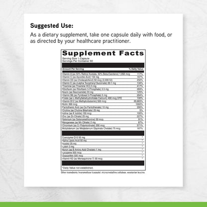 DAVINCI Labs Daily Best Ultra - Multivitamin & Mineral Supplement with B Vitamins, CoQ10, Choline, Boron, Lycopene - 60 Vegetarian Capsules