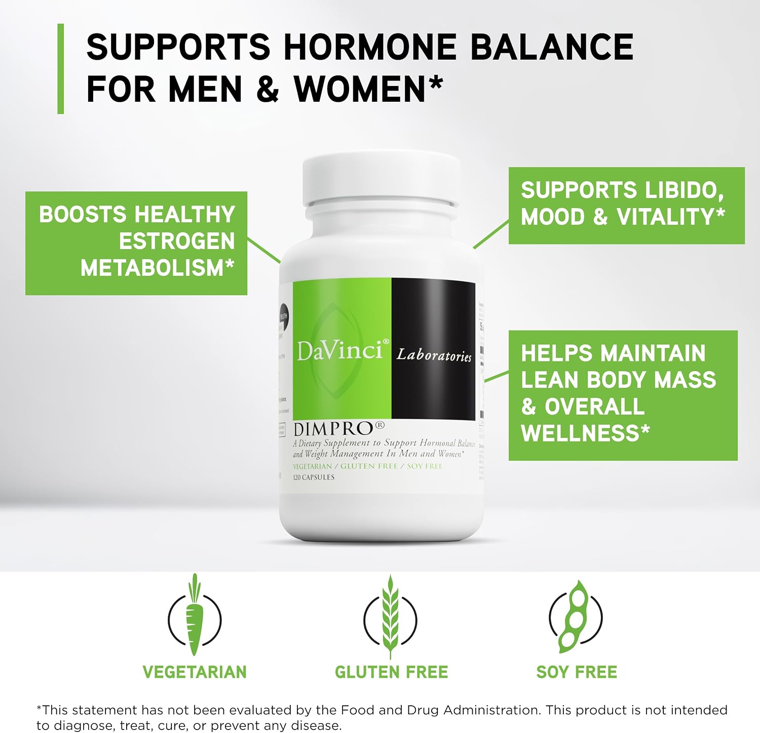 DAVINCI Labs DimPro - DIM Supplement for Hormonal Balance - 120 Capsules - görsel 3
